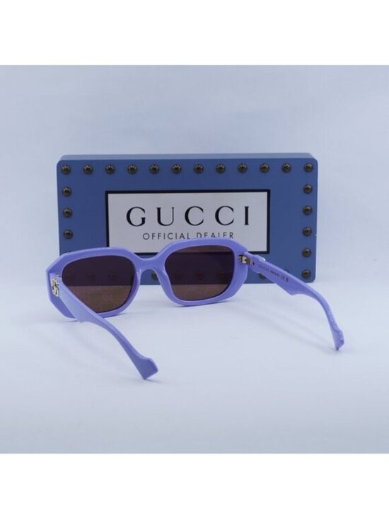Gucci GG1535S 004 Rectangle Sunglasses - Lilac / Pink GG Pattern